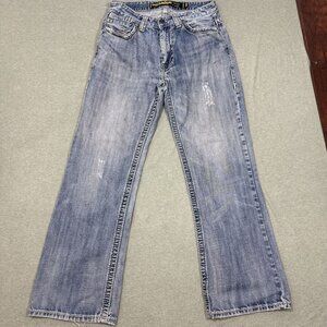 Rock and Roll Denim Jeans Cannon Bootcut Loose Mens Sz 32x32 Distressed Light